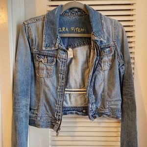 Y2K Vintage denim cropped zip Ezra Fitch jacket Medium
